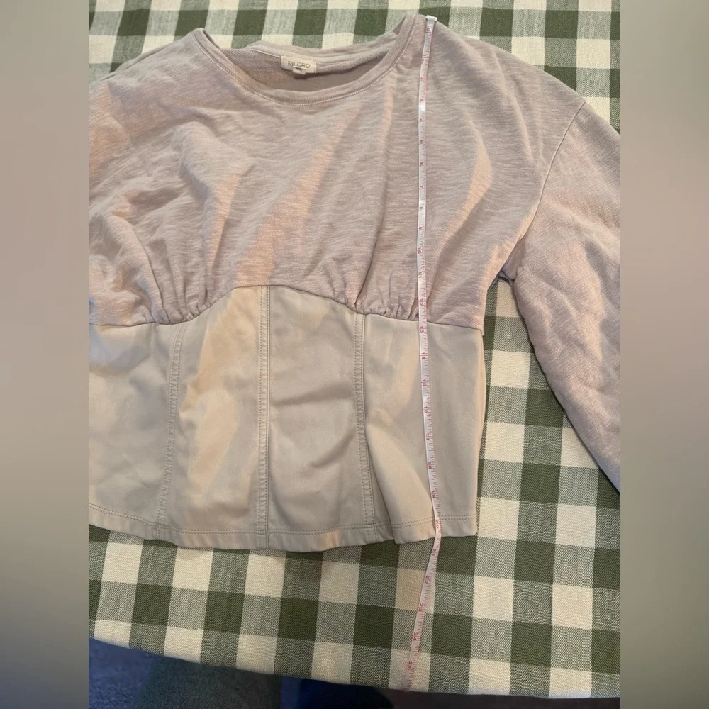 Anthropologie Women’s Pilcro Faux Leather Corset Sweater - Picture 10 of 15